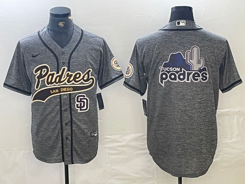 Men San Diego Padres Blank Grey Jointly 2024 Nike MLB Jersey style 6->->MLB Jersey